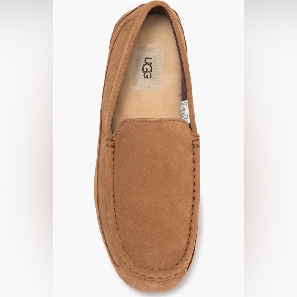Ugg Men's Alder Leather Shearling Plush Slippers.  Size 10